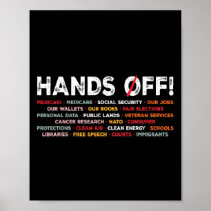 Affiche Mains Off Nos Programmes Sociaux Levez-Vous Pour L