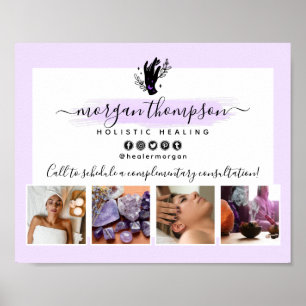 Affiche Mains & Phase Lunaire Salon de Massage Marketing