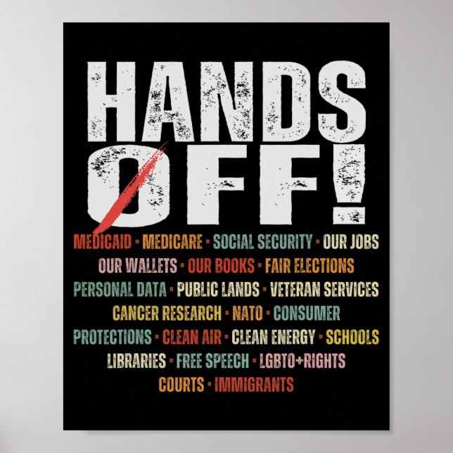 Affiche Mains Rétro De Manifestation Terres Publiques Medi (Devant)