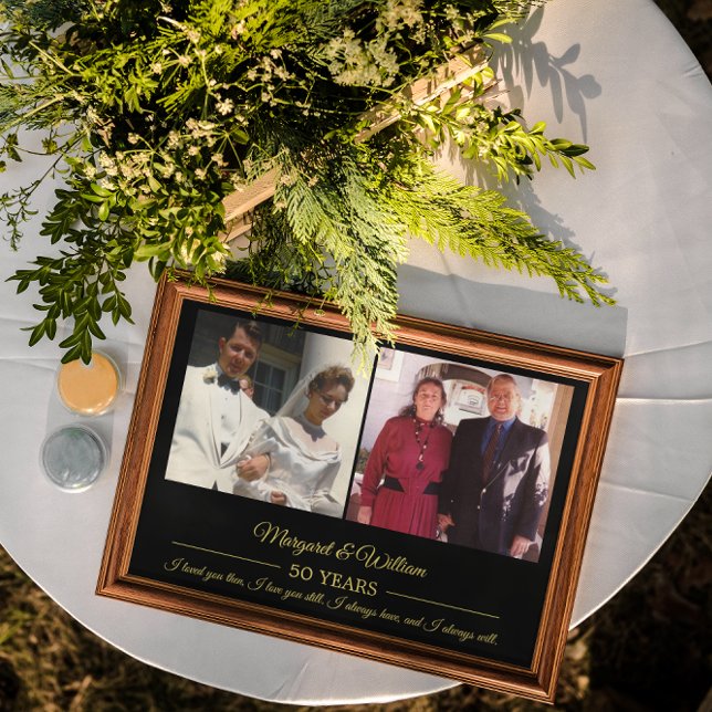 Affiche Maintenant et Puis Photos Texte Doré Photo d'Anniv (Créateur téléchargé)