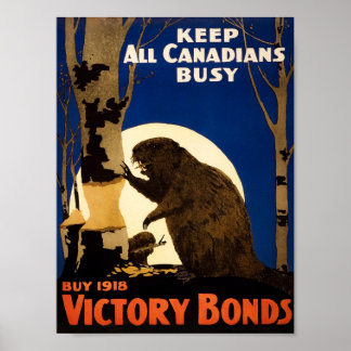 Affiche Maintenir tous les Canadiens occupés - Propagande