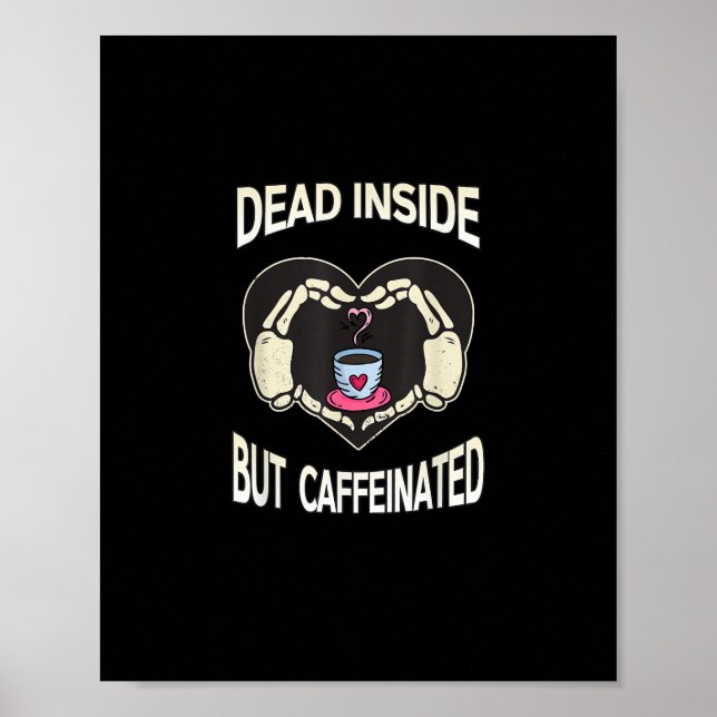 Affiche Mais Café Café Squelette Mains Coeur (Devant)