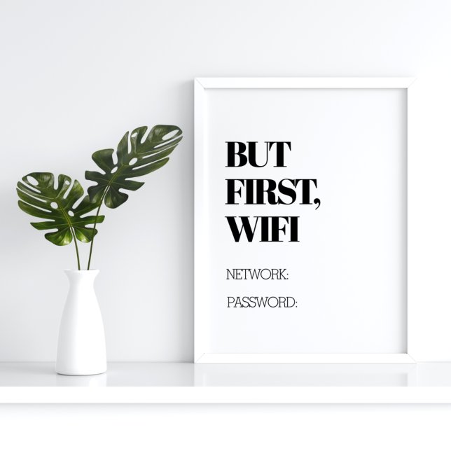 Affiche Mais D'Abord, Wifi Drôle Décor Maison (Créateur téléchargé)