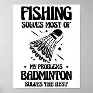 Affiche Mais Dans Ma Tête Je Joue À Badminton Player Shutt