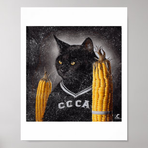 Affiche Maïs De Hockey Sur Chat Sur Le Cob