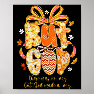 Affiche Mais Dieu Préparé Automne Floral Tombe Coquette Ar