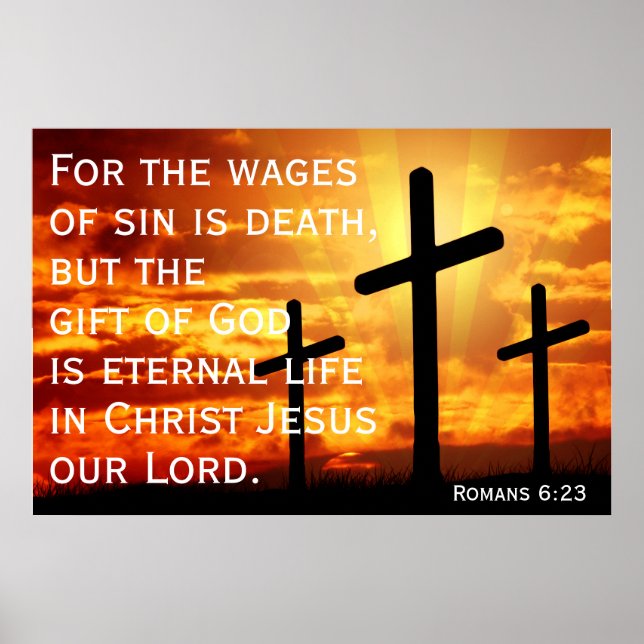 Affiche mais le don de Dieu est la vie éternelle Romains 6 (Devant)
