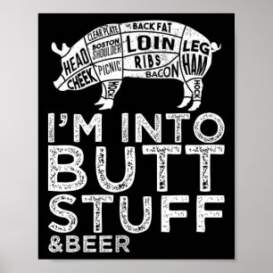 Affiche Mais Stuff Et Porc De Bière Coupes Grillant Bbq Pl