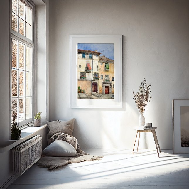 Affiche Maison ancienne à Segovia, Espagne | Cass Gilbert (Créateur téléchargé)