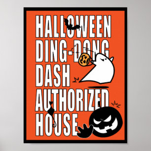 Affiche Maison autorisée Halloween DDD