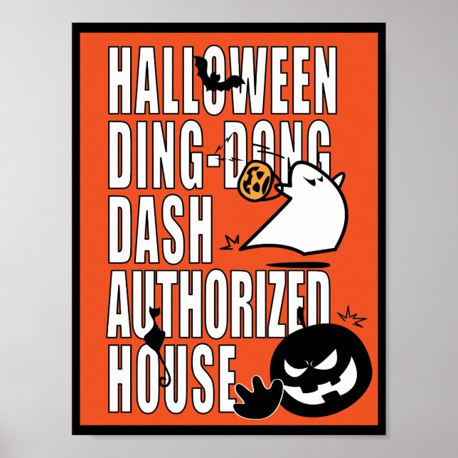 Affiche Maison autorisée Halloween DDD (Devant)