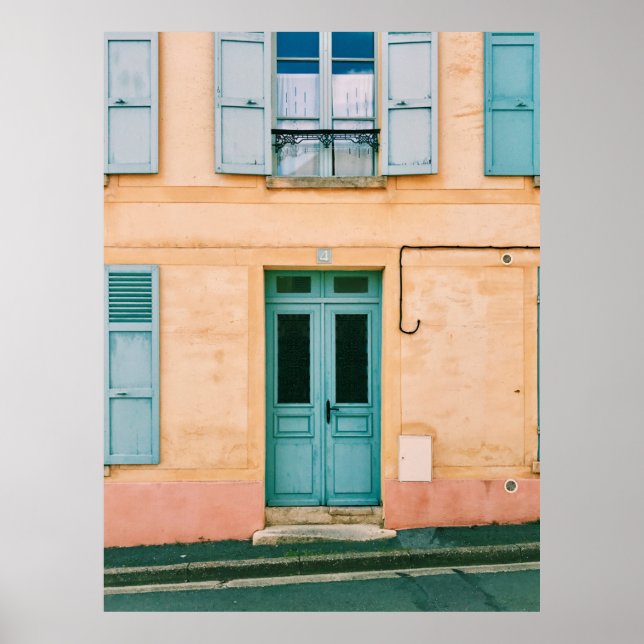 AFFICHE MAISON AVEC FENÊTRE OUVERTE ET PORTE FERMÉE (Devant)