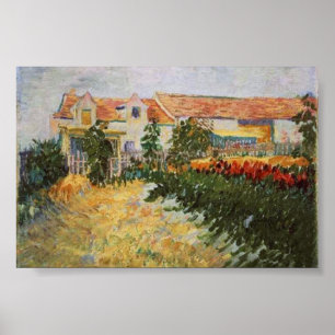 Affiche Maison avec Tournesol Van Gogh Art