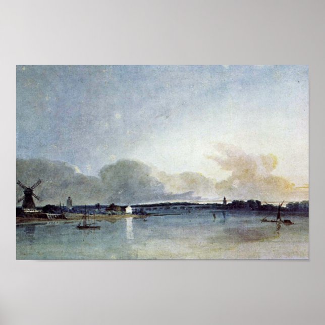 Affiche Maison Blanche À Chelsea Par Thomas Girtin (Devant)