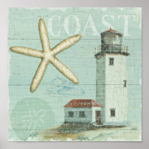 Affiche Maison Blanche sur la plage