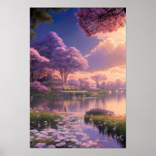 Affiche Maison cachée au bord de la rivière