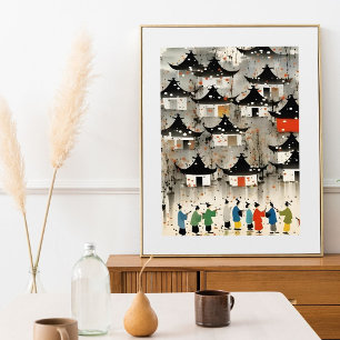 Affiche Maison d'aquarelle de charme Imprimer - Maison d'a