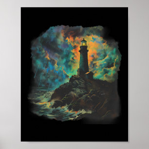 Affiche Maison de bord de mer phare Voile Mer Plage Bateau