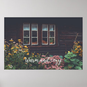 Affiche Maison de campagne avec jardin rustique