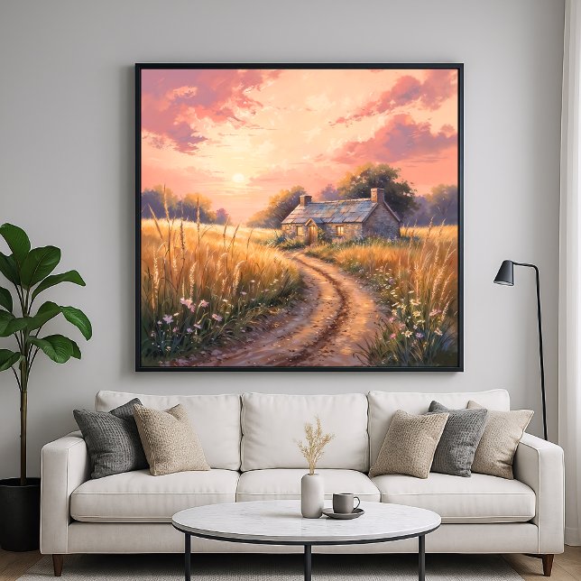 Affiche Maison de campagne - Style Peinture Paysage (Créateur téléchargé)