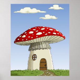 Affiche Maison de champignons