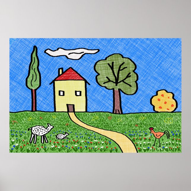 Affiche Maison de dessin dans le pays (Devant)