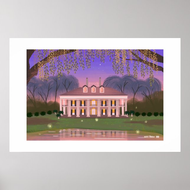 Affiche Maison de maître du Sud de la Louisiane Grande imp (Devant)
