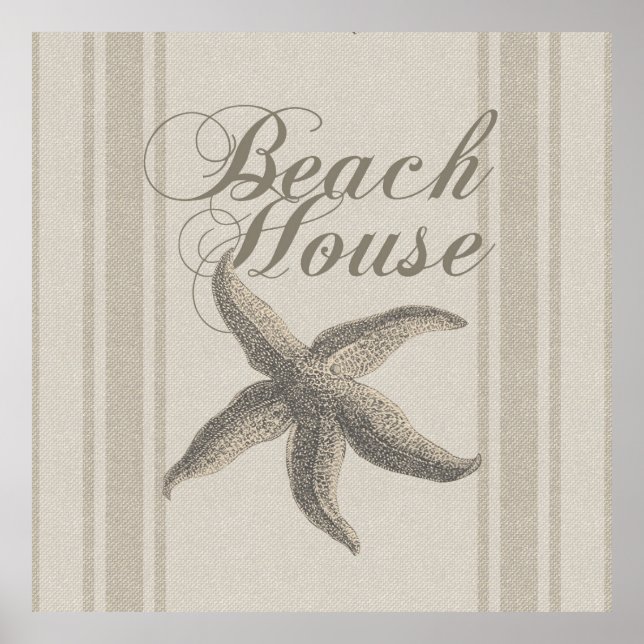 Affiche Maison de plage Starfish Bord de mer Côté côte (Devant)