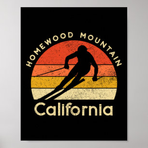 Affiche Maison de ski vintage Homewood Mountain Californie