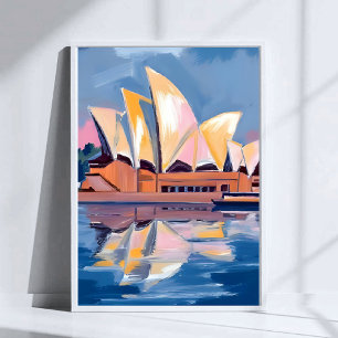 Affiche Maison d'opéra de Sydney Australie Aquarelle
