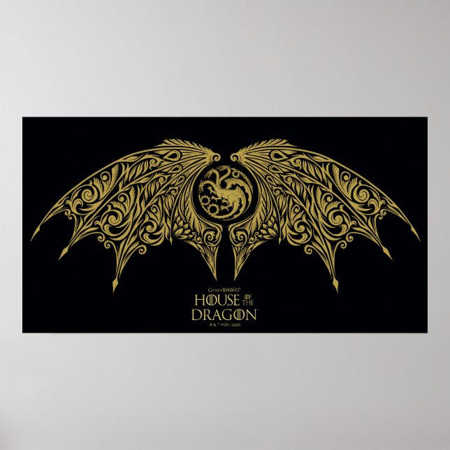 Affiche MAISON DU DRAGON | Cimier Targaryen ailé (Devant)