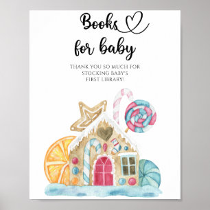 Affiche Maison en pain d'épice à l'aquarelle - livres pour
