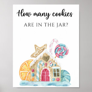 Affiche Maison en pain d'épice - devinez combien de biscui