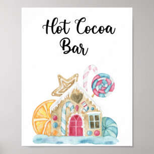 Affiche Maison en pain d'épices - Bar de cacao chaud
