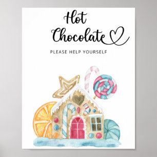 Affiche Maison en pain d'épices - Bar de chocolat chaud