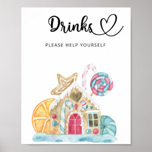 Affiche Maison en pain d'épices - Boissons vous aider Post