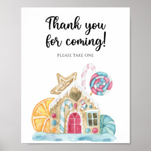 Affiche Maison en pain d'épices - Merci d'être venu
