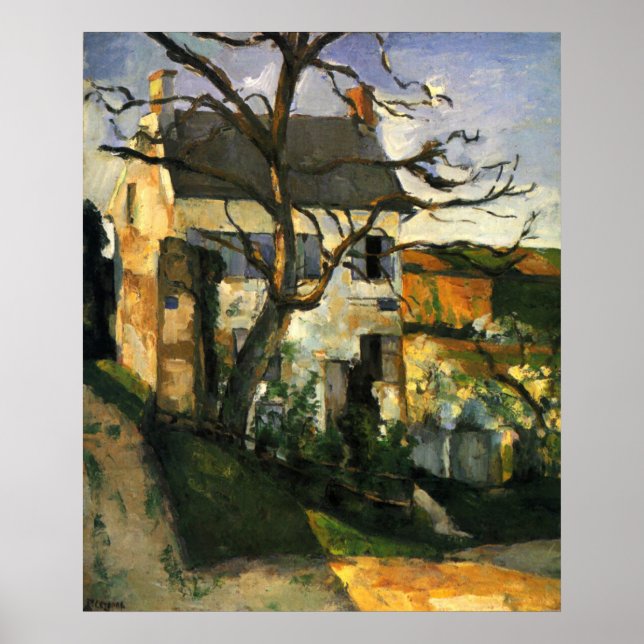 Affiche Maison et arbre - Paul Cezanne - c1873 (Devant)