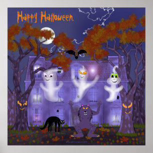 Affiche Maison hantée avec orbes