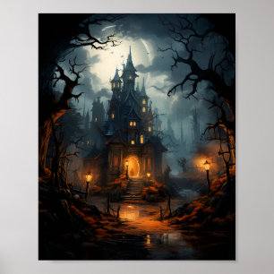 Affiche Maison hantée d'Halloween
