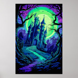 Affiche Maison hantée d'Halloween super Éffrayante