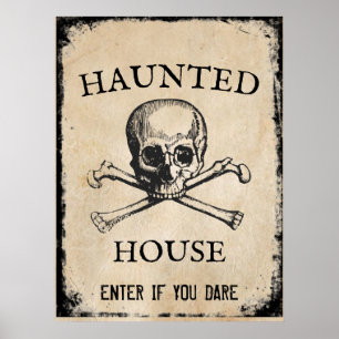 Affiche Maison hantée Halloween prop