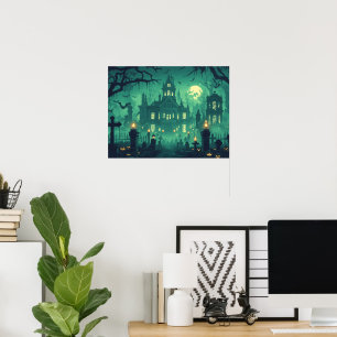 Affiche Maison hantée sous la lumière de la lune