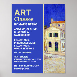 Affiche Maison Jaune De Vincent Van Gogh, Cours D'Art