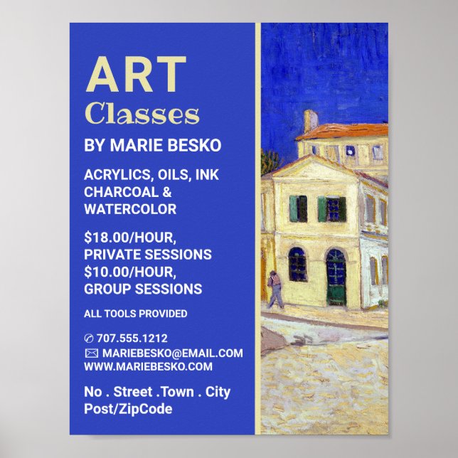 Affiche Maison Jaune De Vincent Van Gogh, Cours D'Art (Devant)