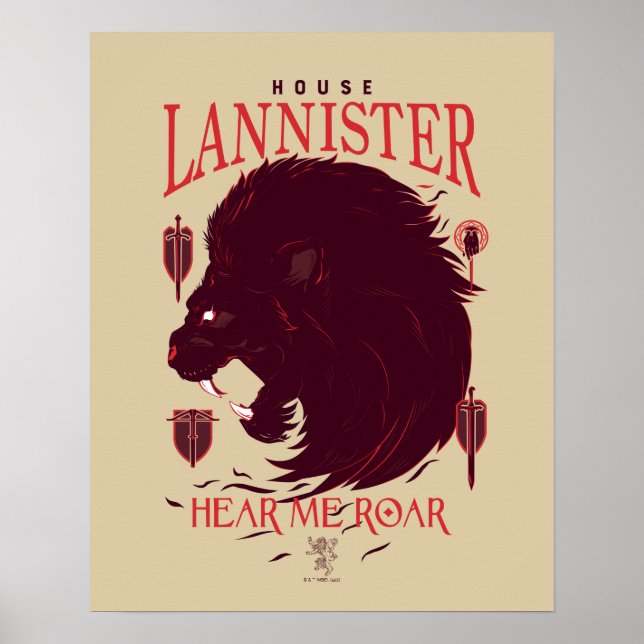 Affiche Maison Lannister - Entendez-moi Roar (Devant)