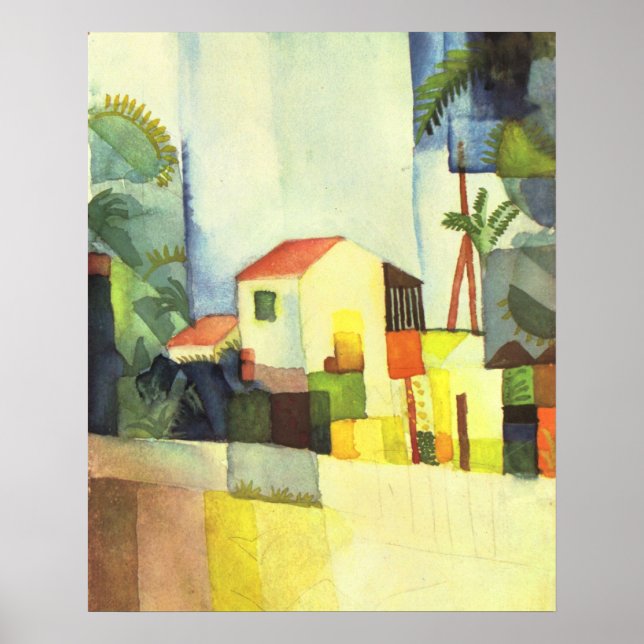 Affiche Maison lumineuse par August Macke (Devant)