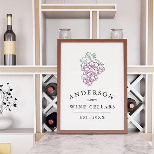 Affiche Maison personnalisée Cave à vin Imprimer