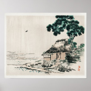 Affiche Maison sous l'arbre par Kōno Bairei (1844-1895)