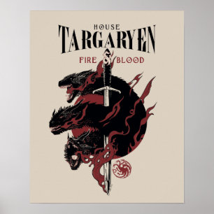 Affiche Maison Targaryen - Feu et Sang
